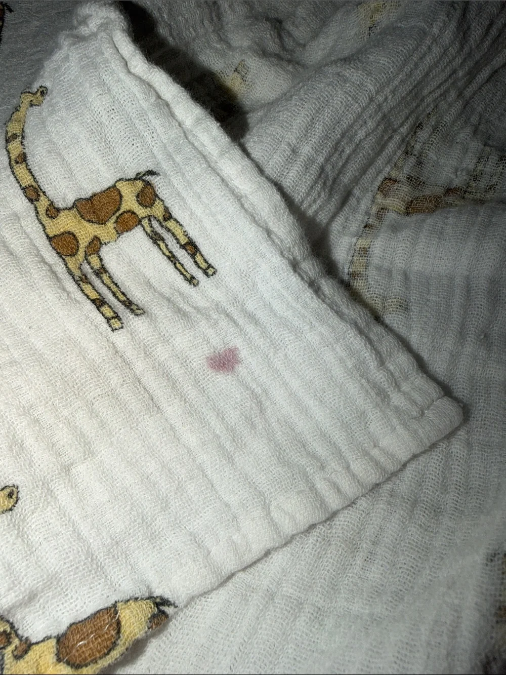 Aden Anais Muslin Baby Swaddle Blanket Giraffe Safari Pattern Cream 38x44